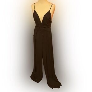 Black Jumpsuit Elegant Spaghetti Strap Size Large